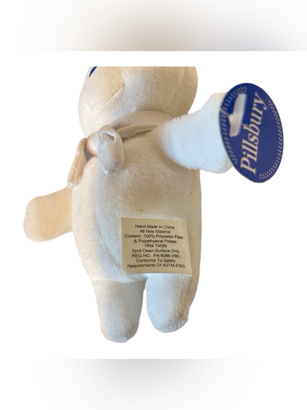 1999 Hand Made The PillsburyDoughboy Mini Bean Bag Doll, 6 in. (B1). - Picture 4 of 5